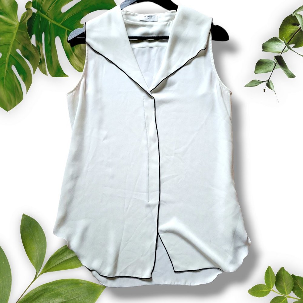 Babaton White Sleeveless Blouse, sz Small